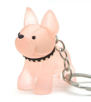 Sleutelhanger Hond - lengte 5 cm - Roze - Dog