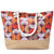 Strandtas met rits - Beach bag - Shopper - retro - circles - beige - oranje - bruin - rood - 50 x 36 x 12 cm