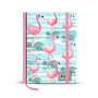 Oh My Pop! Hardcover notitieboek - Notebook - notitieblok met elastische band - Pennenlus  - Florida Flamingo
