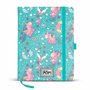 Oh My Pop! Hardcover notitieboek - Notebook - notitieblok met elastische band - Pennenlus  - Magic - turquoise