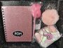 Oh My Pop! geschenkset met notebook, pen, portemonnee en sleutel/tassenhanger - roze