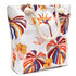 Strandtas met rits - Beach bag - Shopper - bladeren print - beige  - geel - blauw - oranje - 50 x 36 x 12 cm