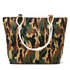 Strandtas met rits - Beach bag - Shopper - camouflage print - bruin - groen - zwart - 50 x 36 x 12 cm
